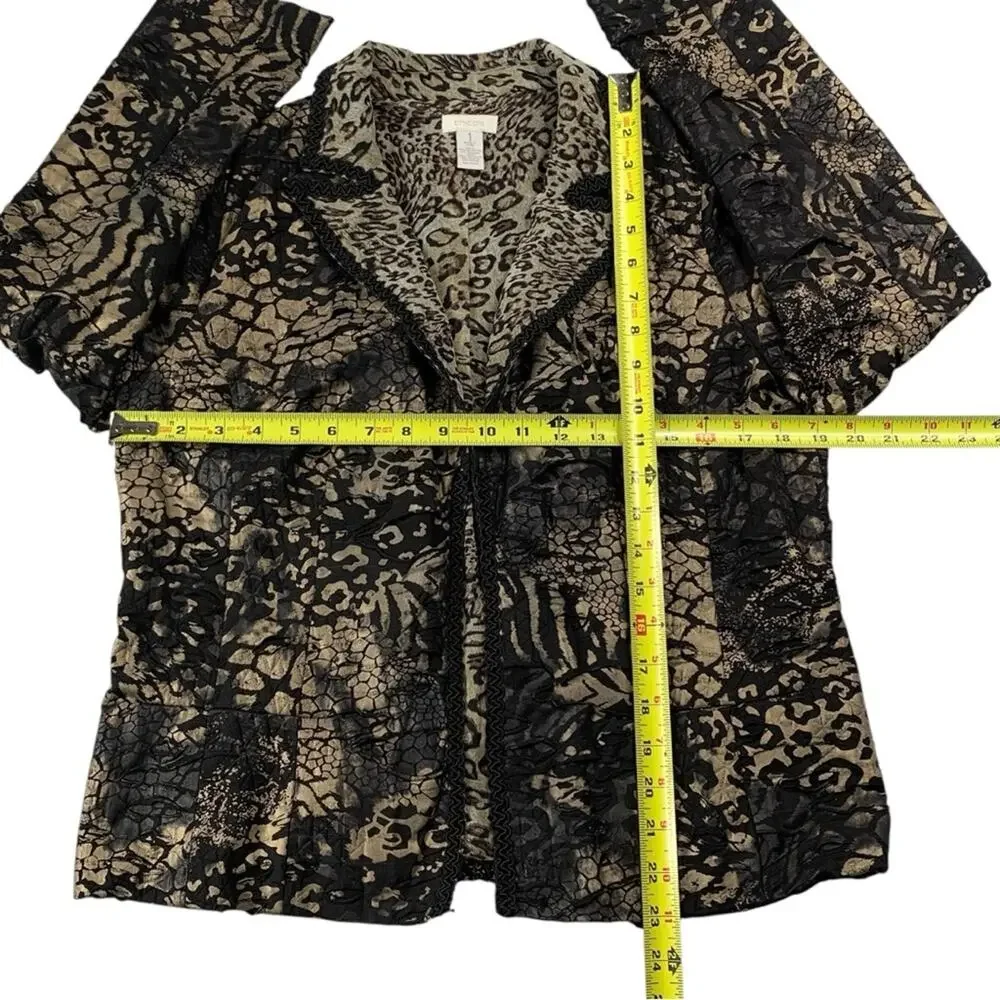 Witchy Shredded Blazer M 8 Gold Foil Laser Cut Grunge Whimsigoth Jacket
